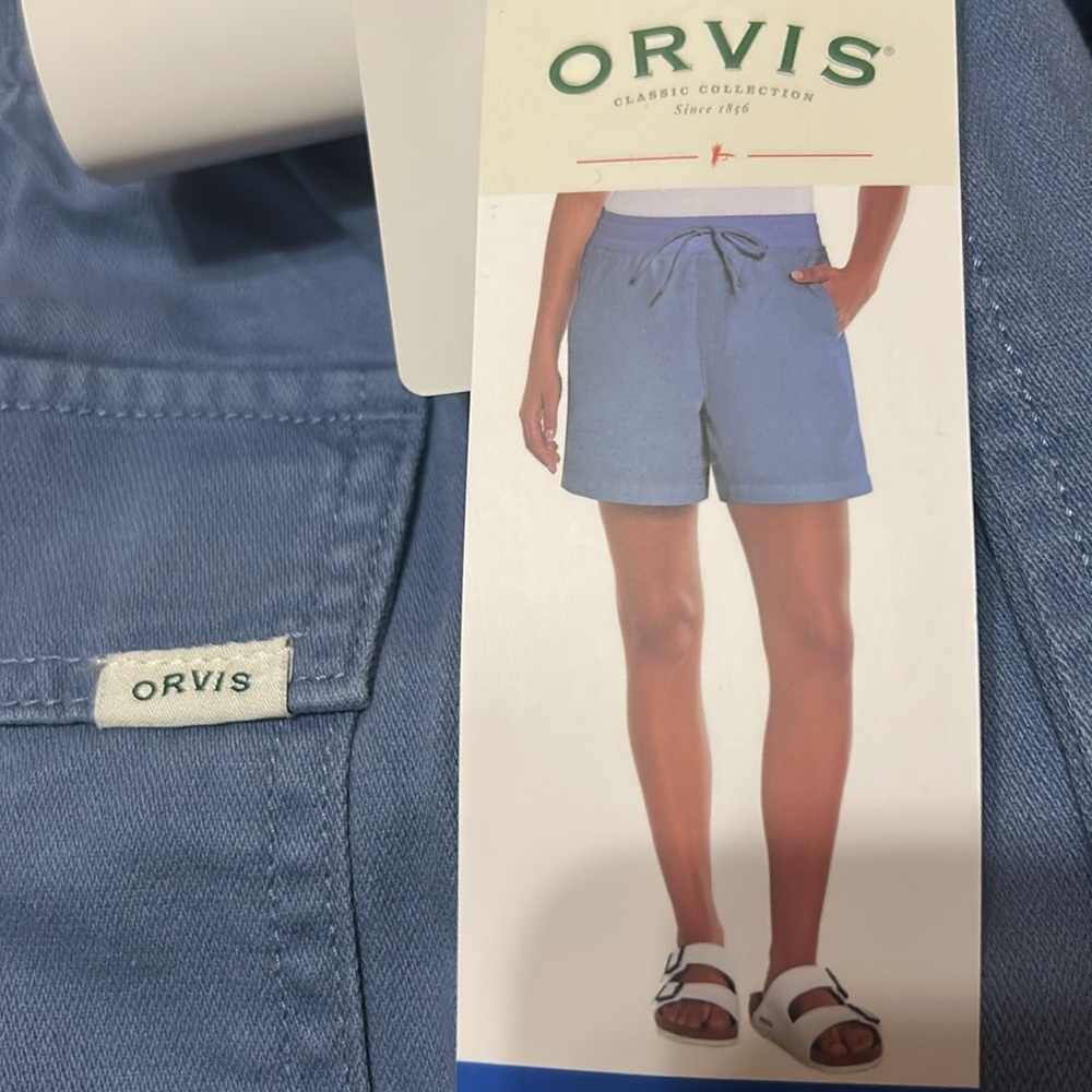 Orvis Blue Casual Drawstring Shorts 82% Cotton S, M, L, XL NWT